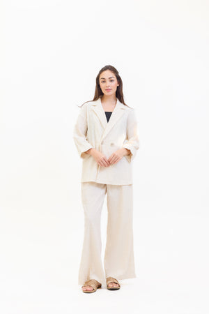 Ava Cheesecloth Double Breasted Summer Suit