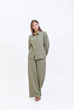 Lola Two Piece Olive Textured Muslin Suit