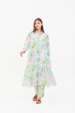 Azadeh Green Floral Two Piece Suit