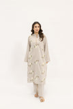 Nermin Light Grey Suit With Floral Embroidery