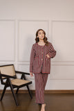 Arya Maroon Checkered Suit