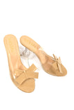 Bow Heels Light Beige Patent