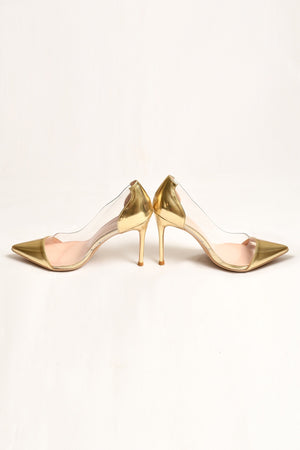 Golden PVC Heels