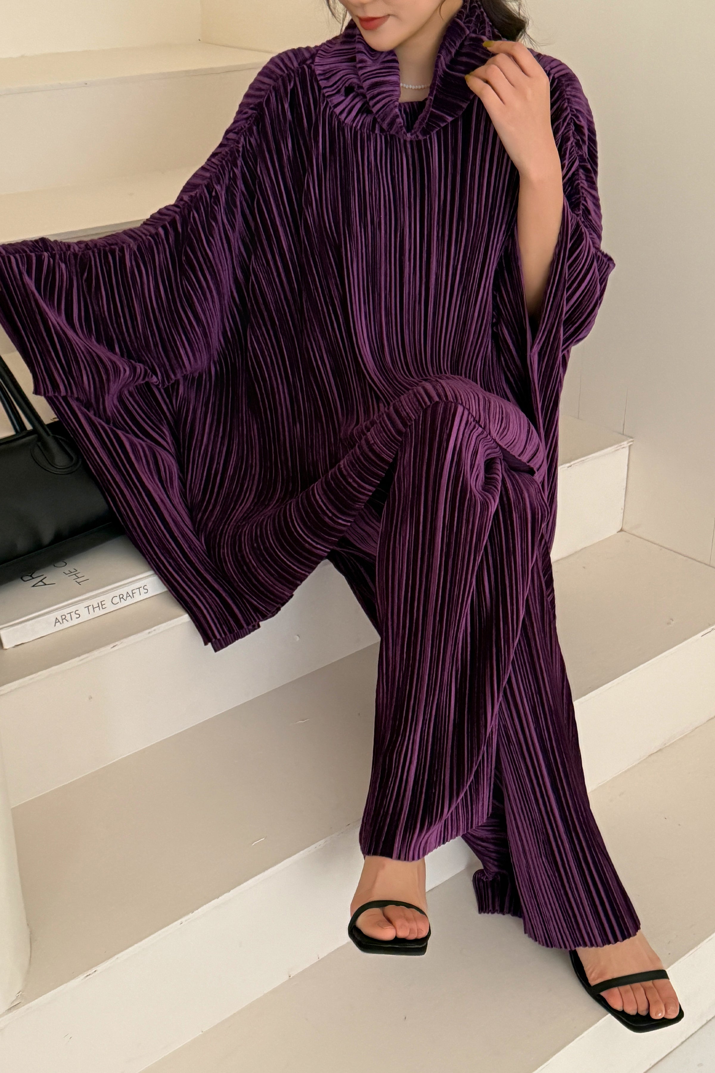 Prague Velvet Pleated Suit