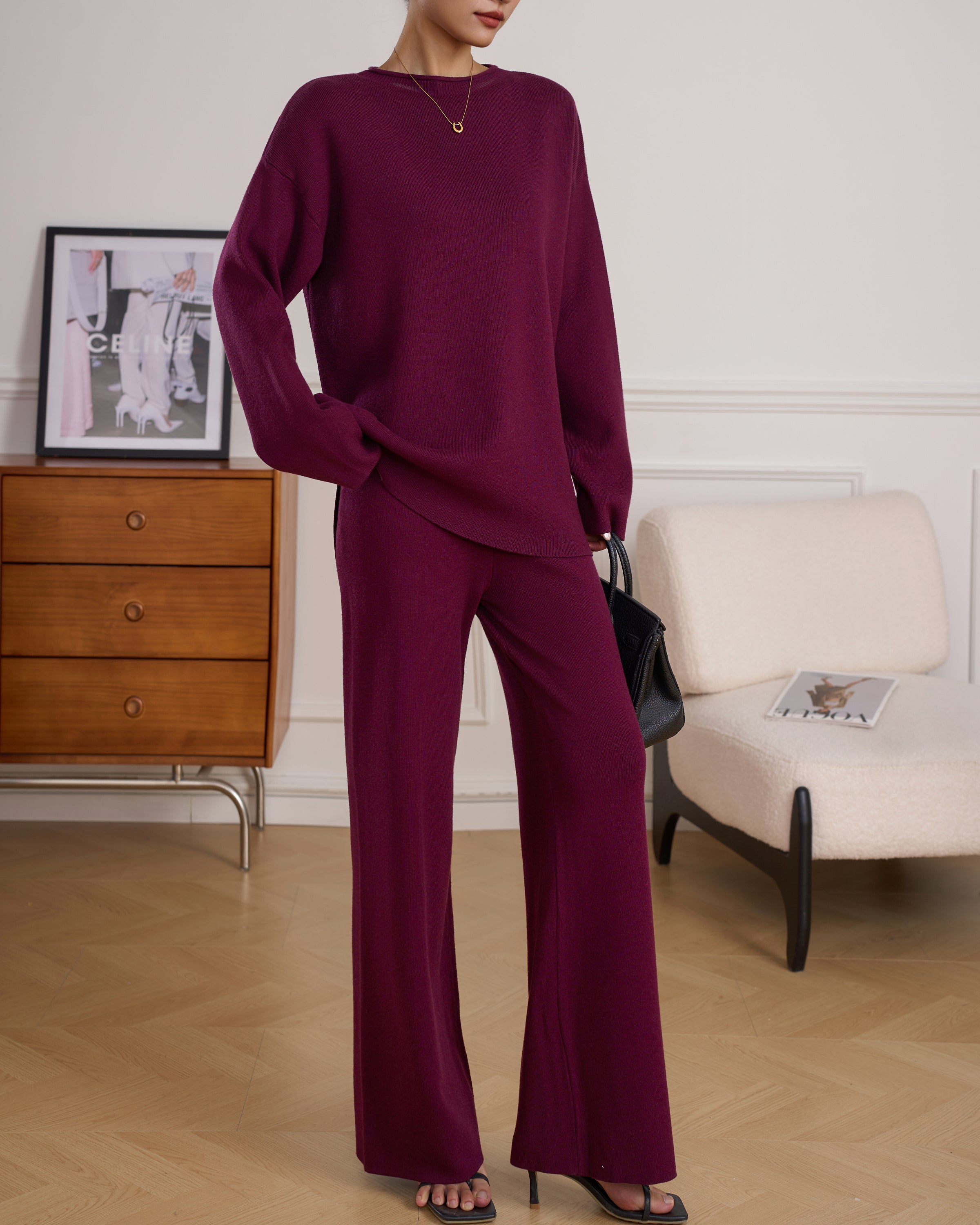 MILI KNIT SUIT BURGUNDY