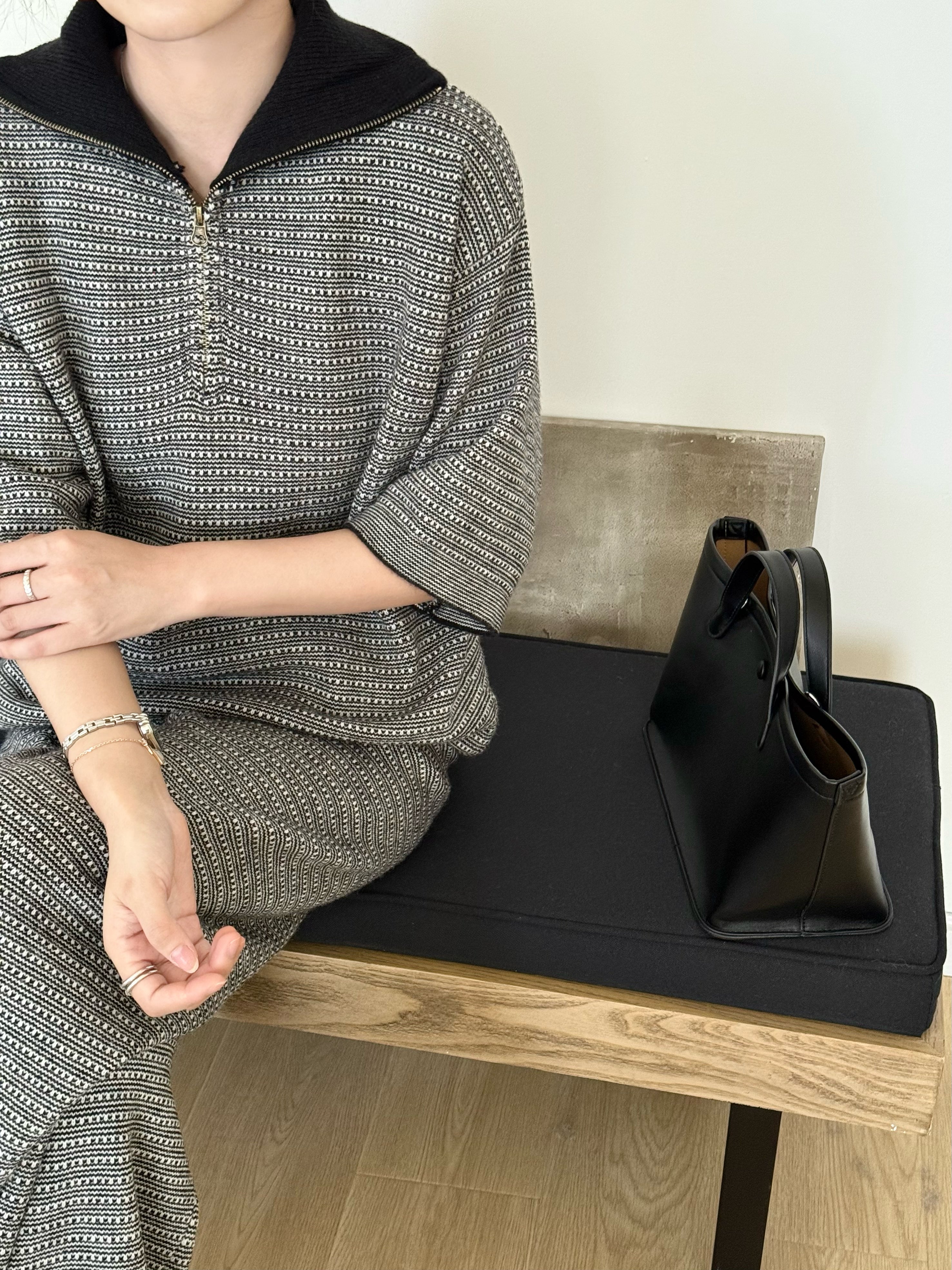 Lolo Knit Detail Suit Black