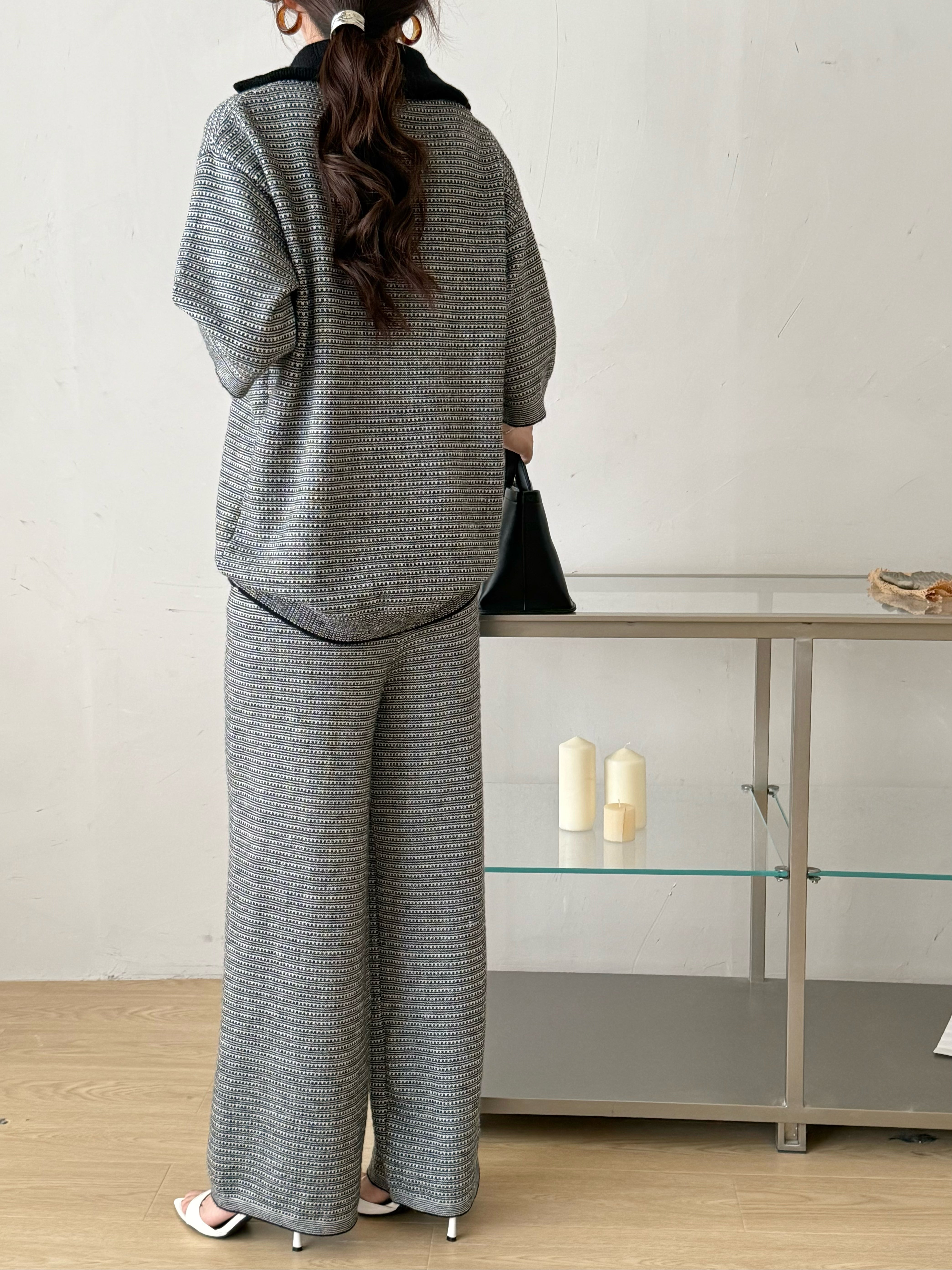 Lolo Knit Detail Suit Black