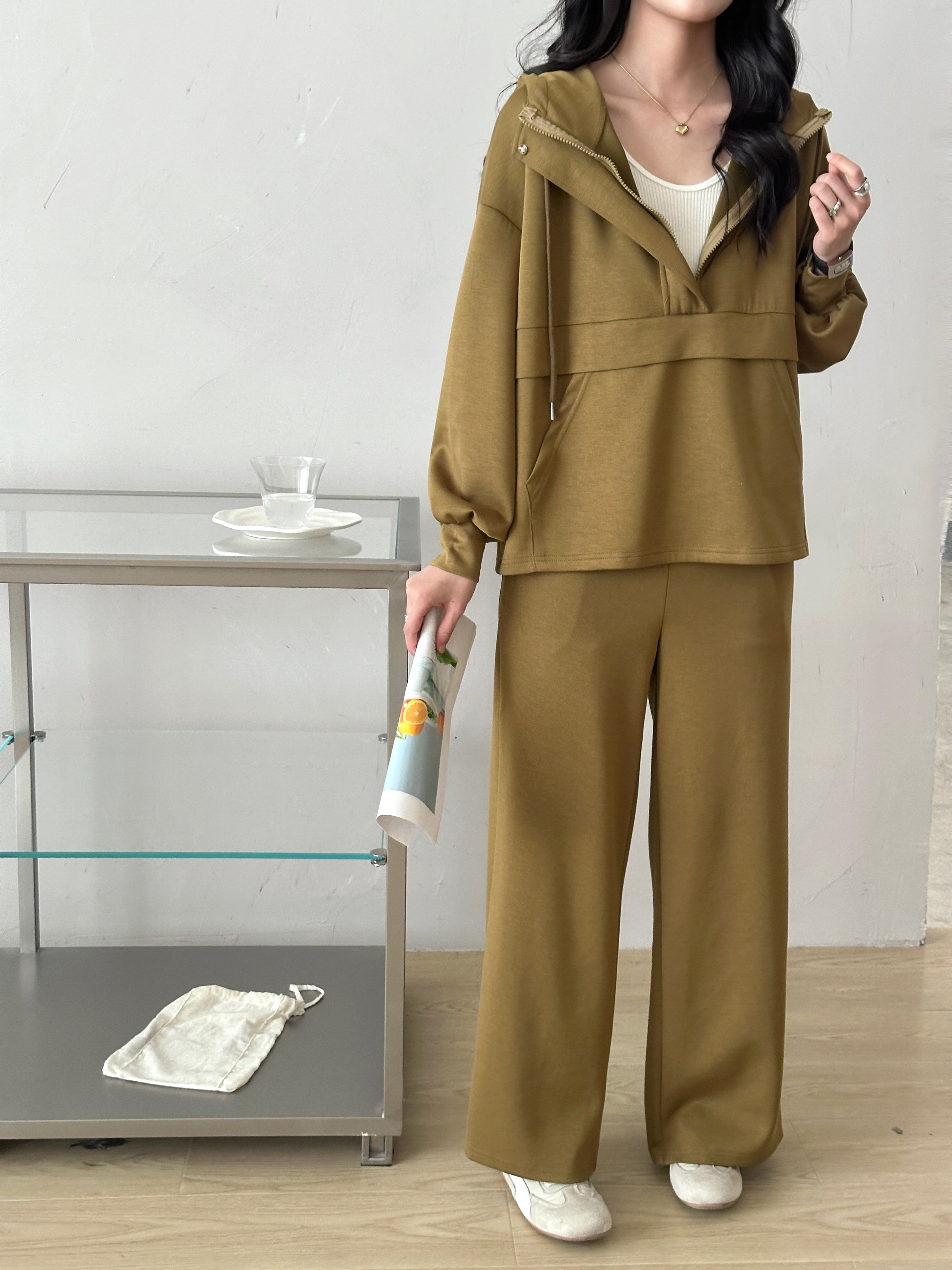 Lyla Modal Blend Suit Dark Olive