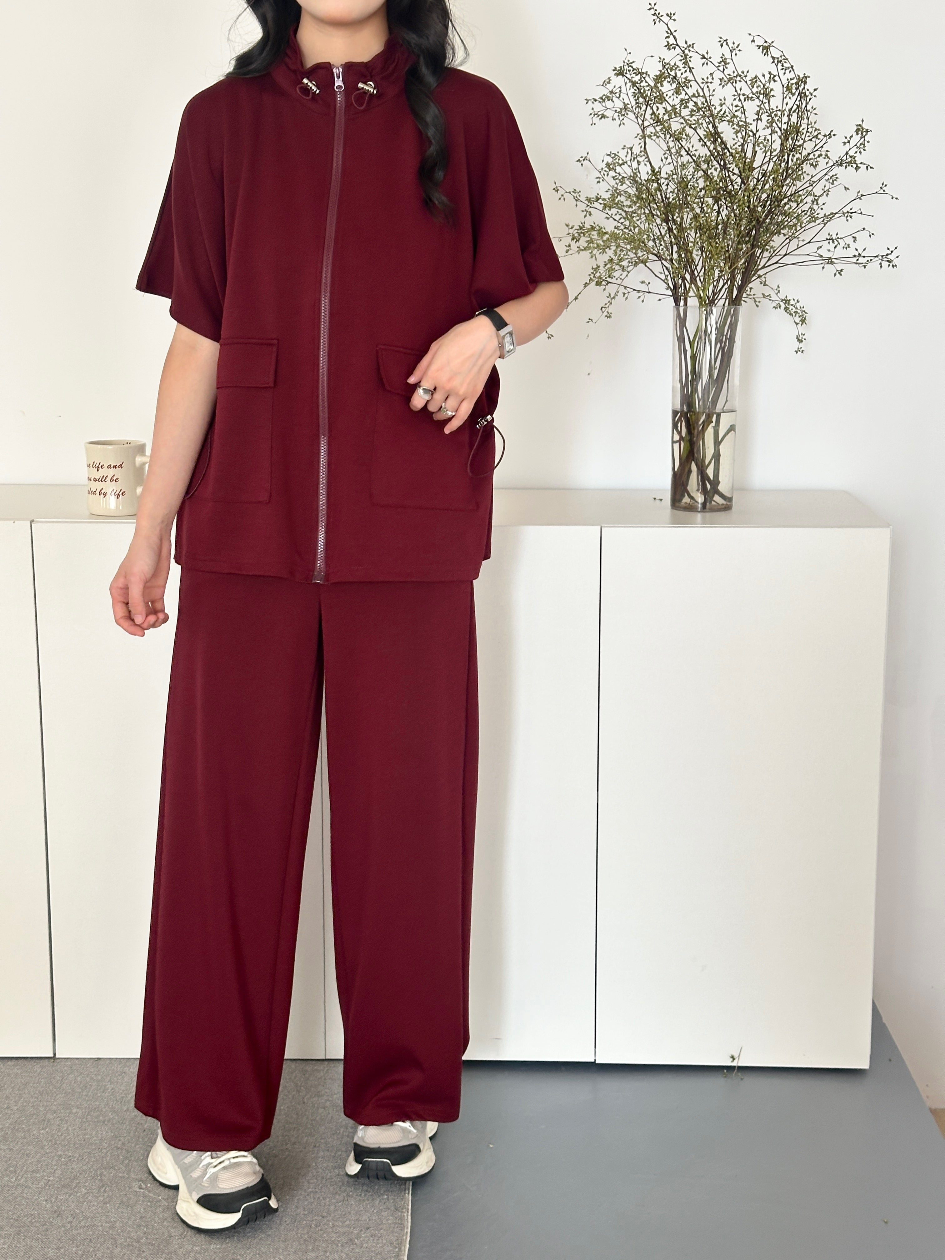 Kiki Modal Suit Burgundy