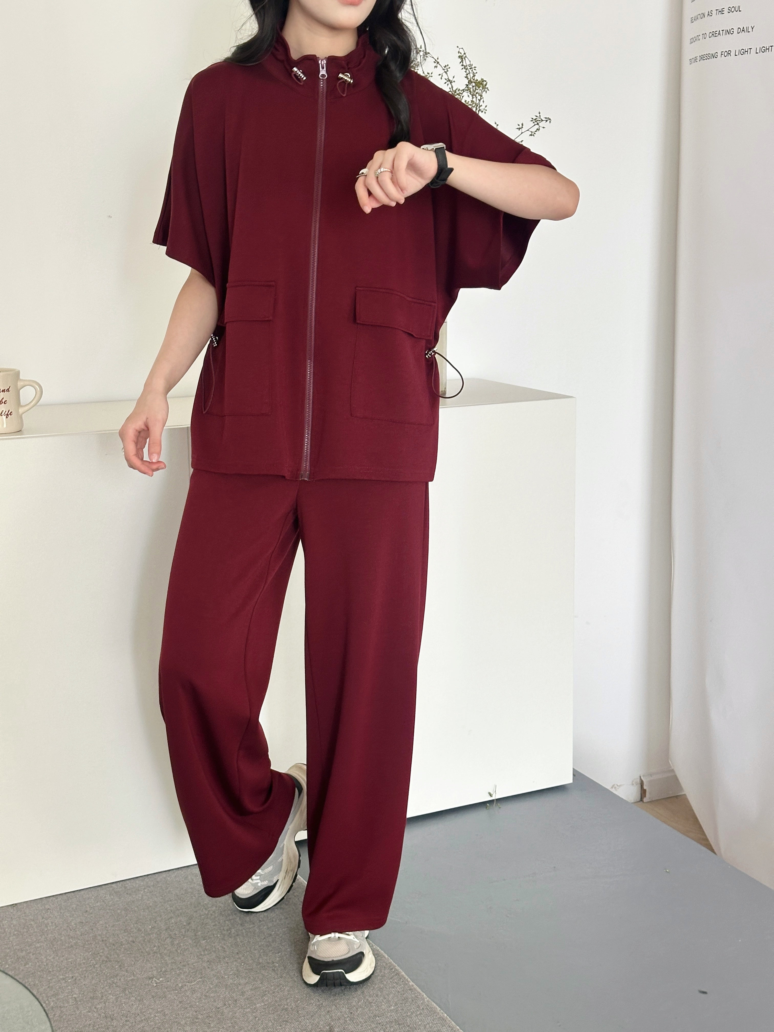 Kiki Modal Suit Burgundy