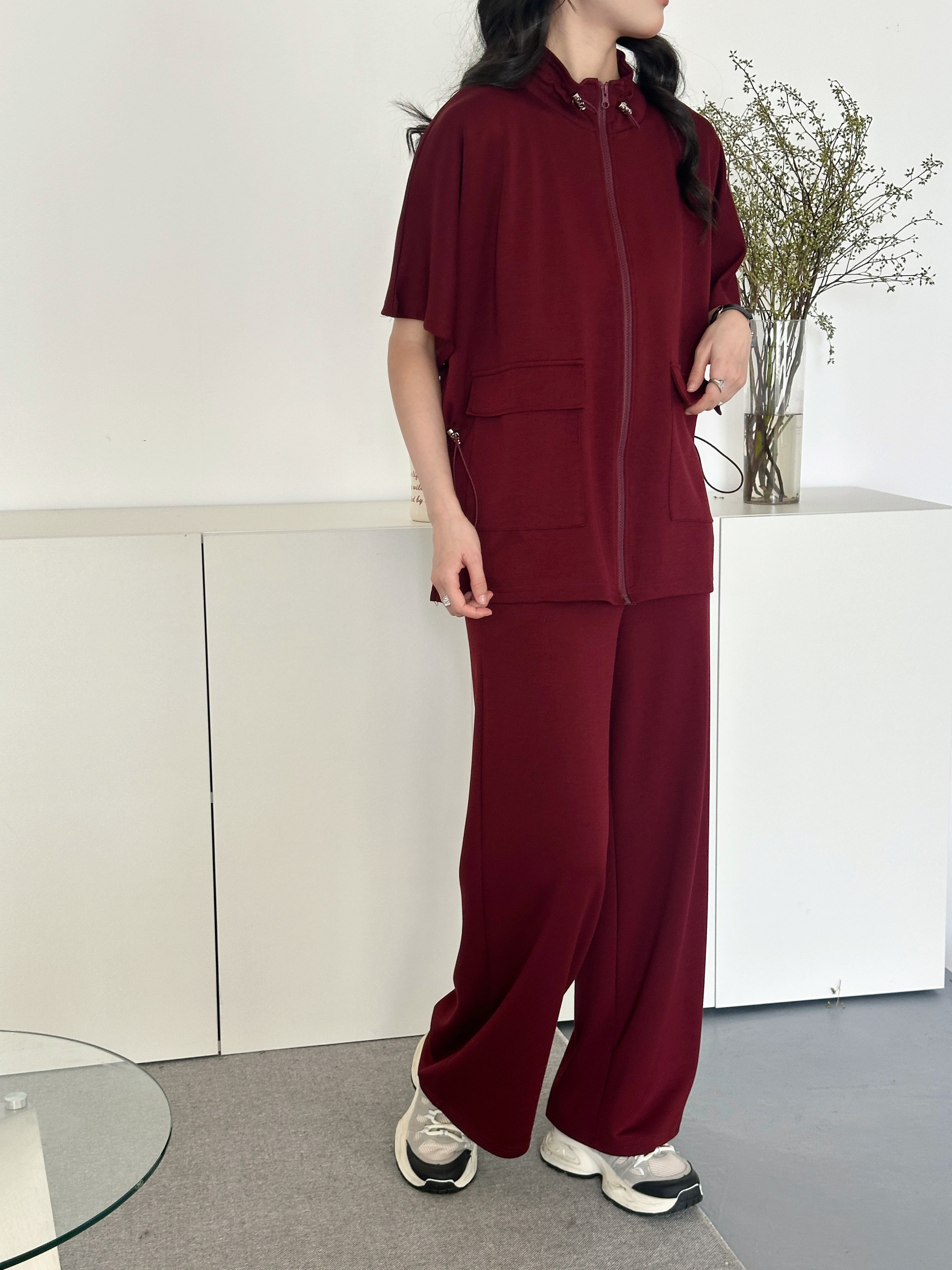 Kiki Modal Suit Burgundy