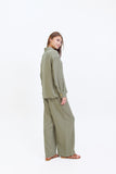 Lola Two Piece Olive Textured Muslin Suit