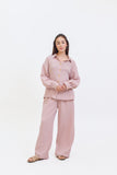 Lola Tea Pink Two Piece Textured Muslin Suit