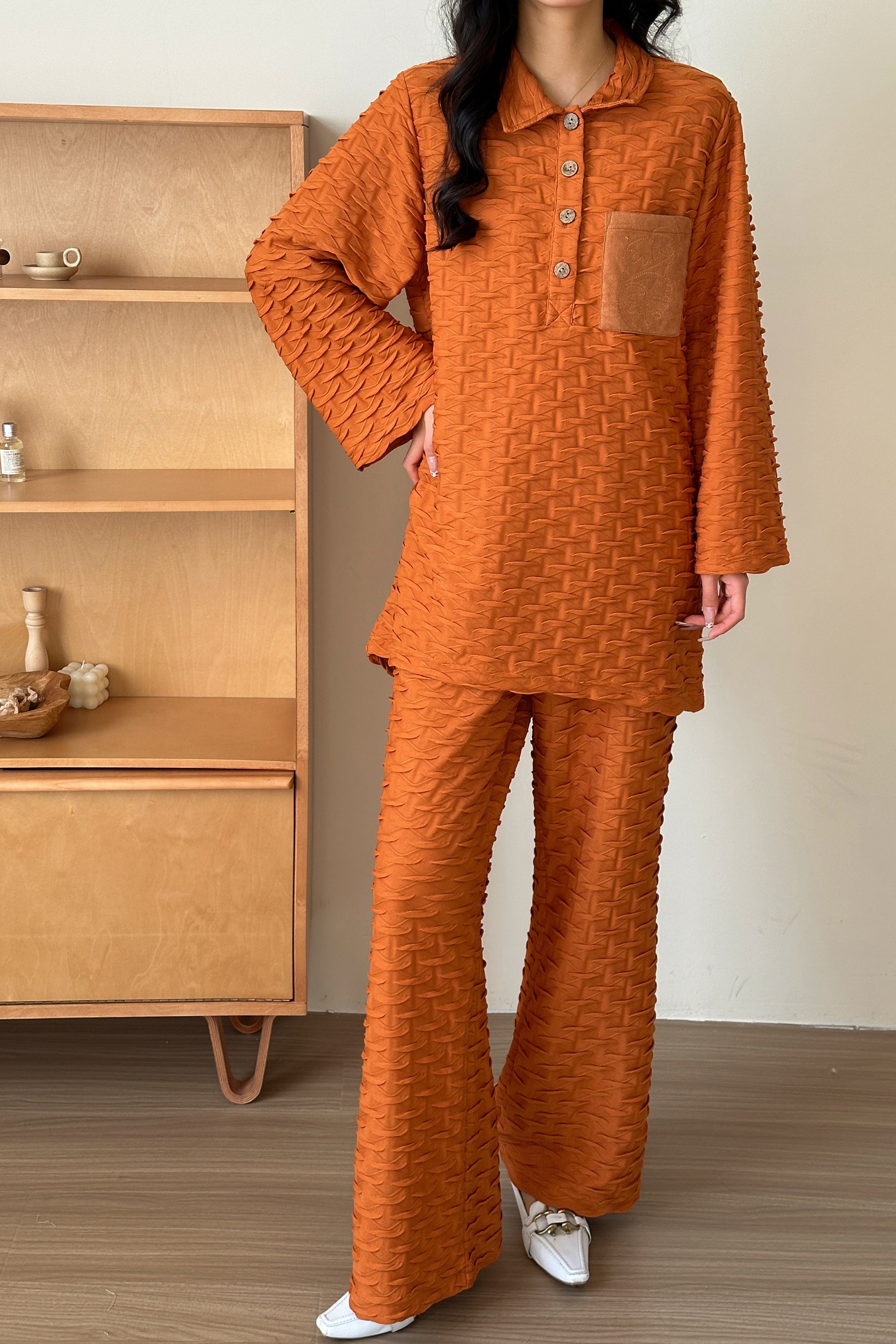 Mallorca Texture Suit with Statement Pocket
