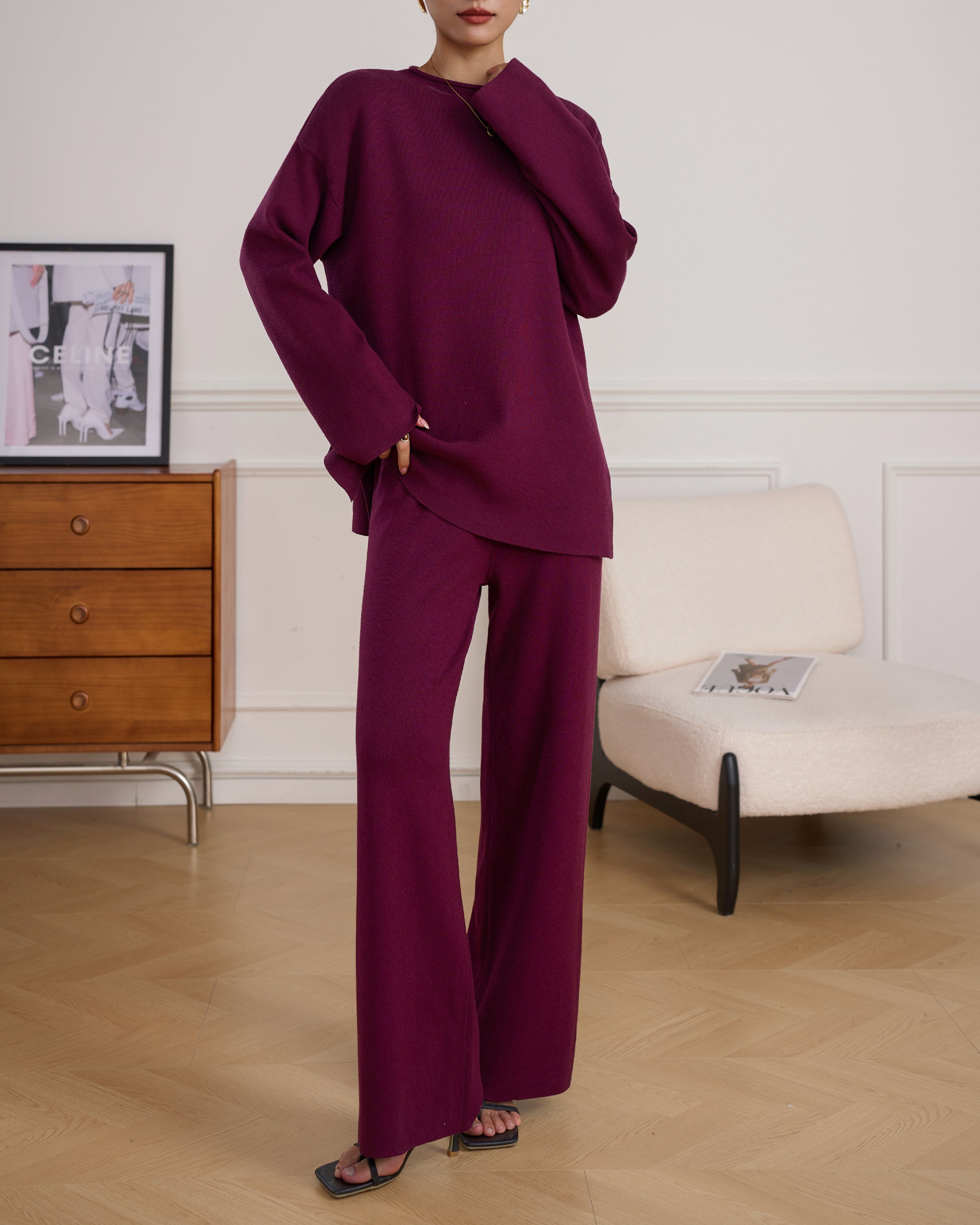 MILI KNIT SUIT BURGUNDY