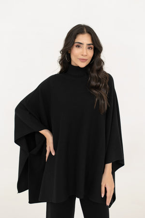 Lily Knitted Cape Black Separates