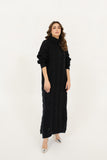 Rosy Cable Knit Black Dress