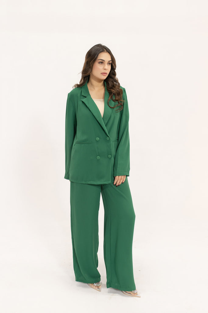Safiya Green Double Breasted Suit