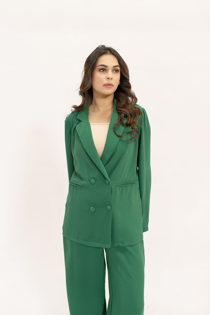 Safiya Green Double Breasted Suit