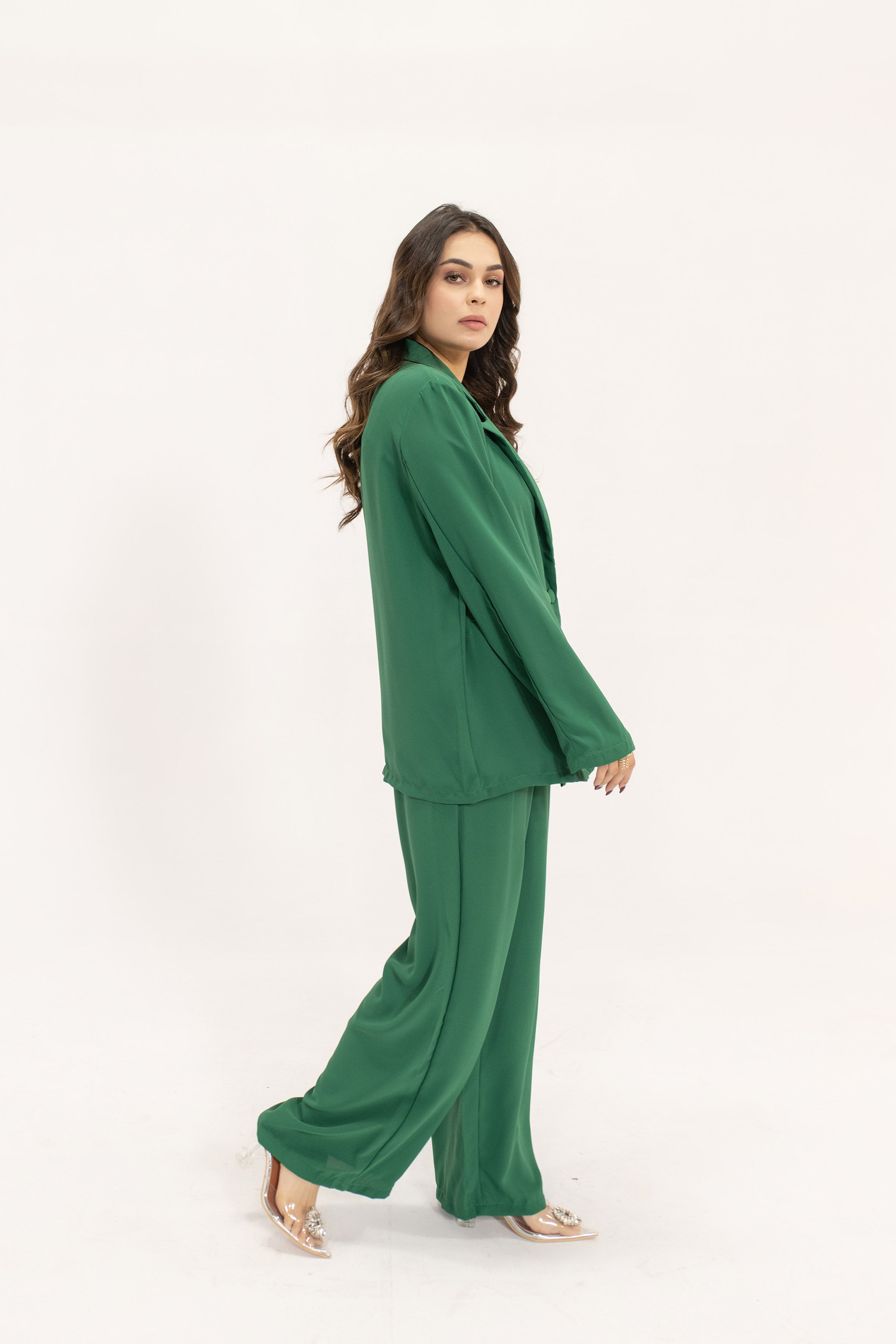 Safiya Green Double Breasted Suit