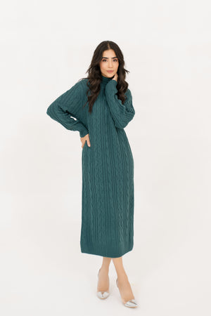 Classic Cable Knit Dark Green