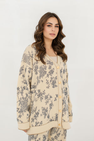 Sasha Floral Knit Suit Blue