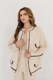Inaya Cream Textured Knit Set
