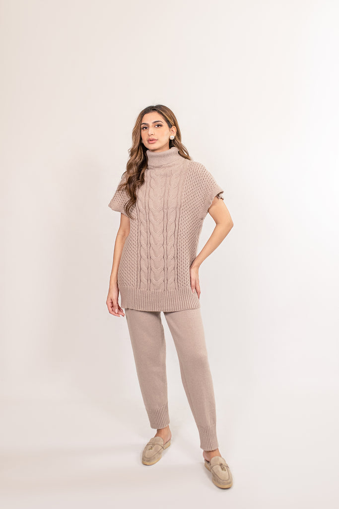 Cable knit sweat suit hotsell