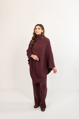 Yagmur Purple Asymetrical Textured Suit