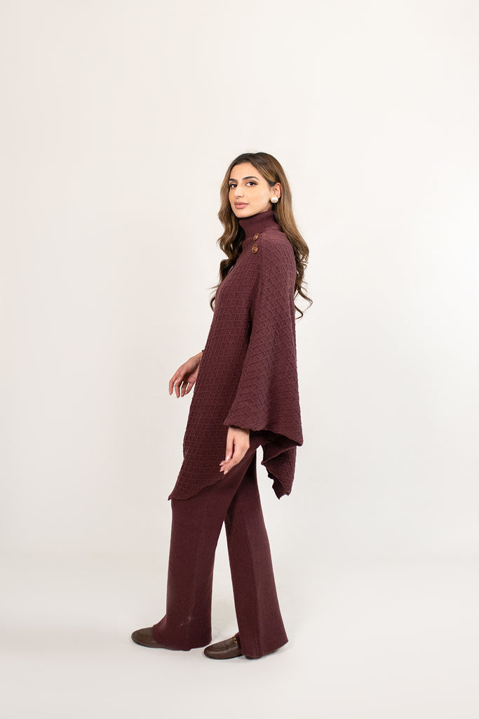 Yagmur Purple Asymetrical Textured Suit