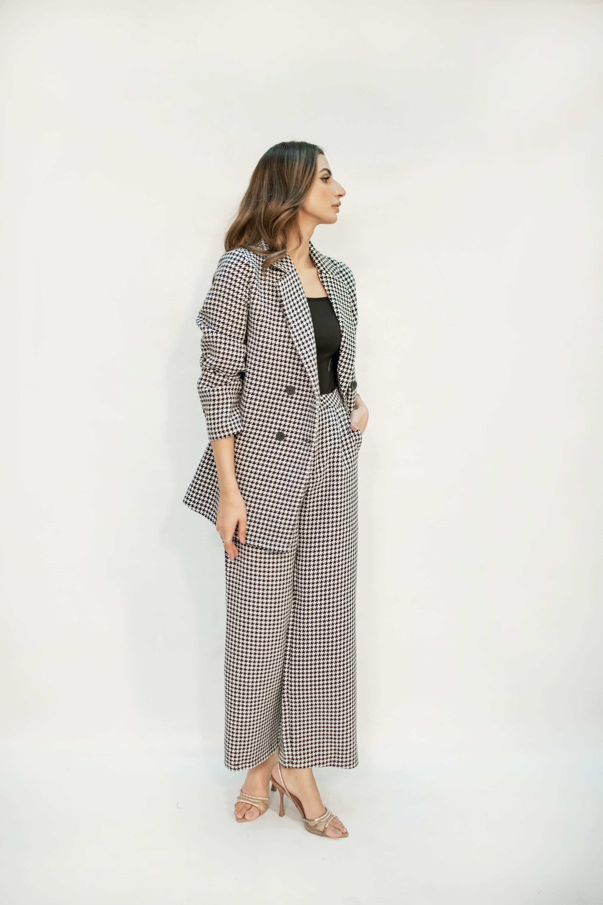 Charlotte Chequered Tweed  Double Breasted Suit