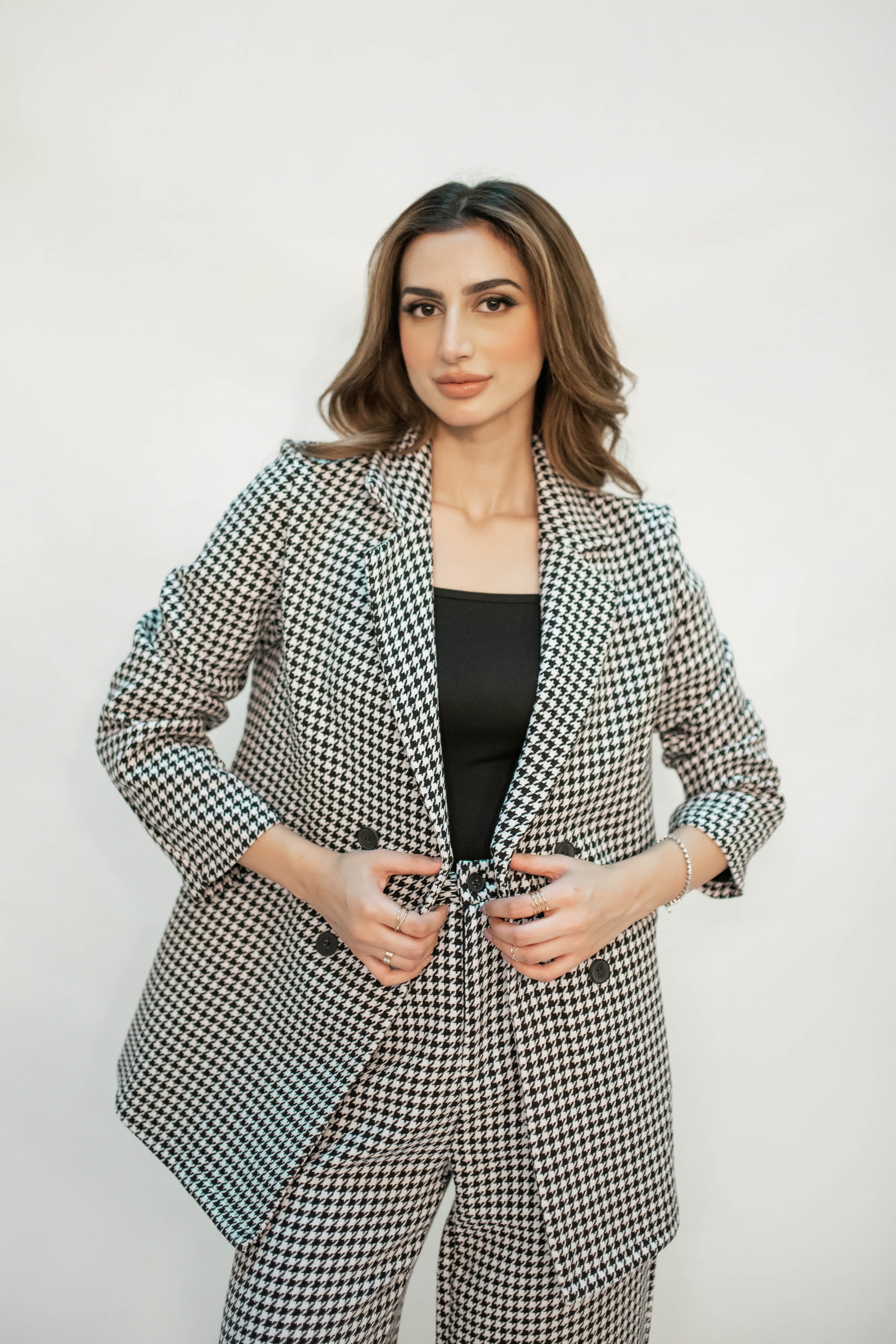 Charlotte Chequered Tweed  Double Breasted Suit