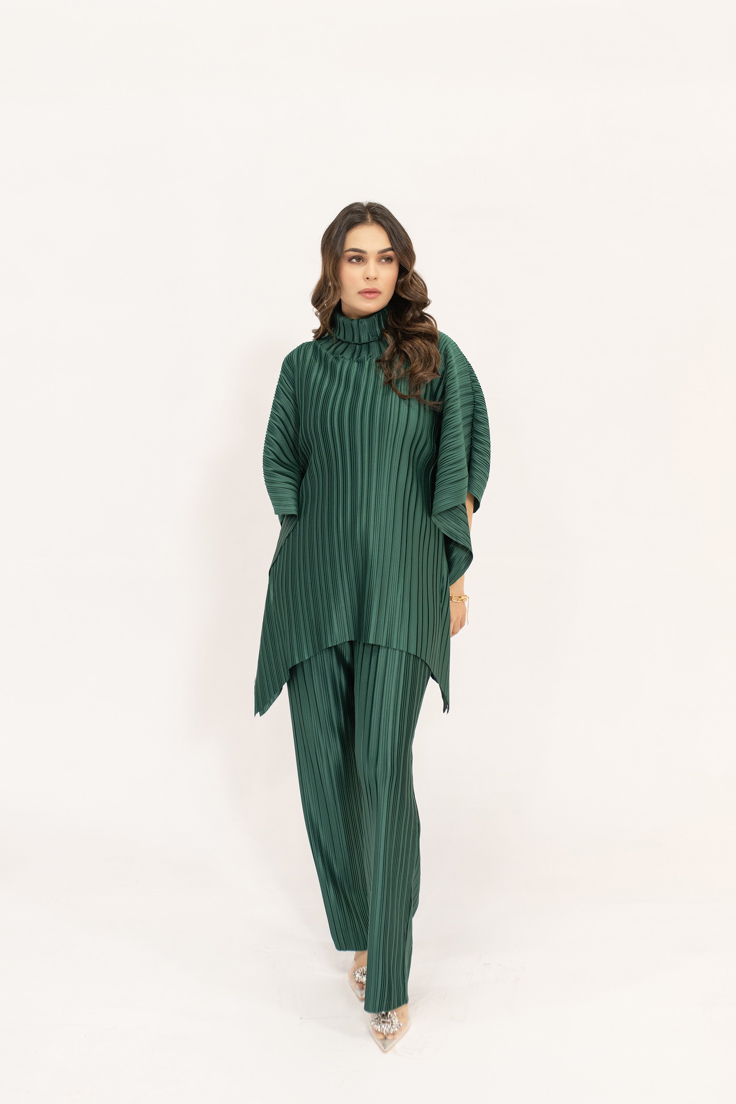 Sevda Dark Green Pleated Suit