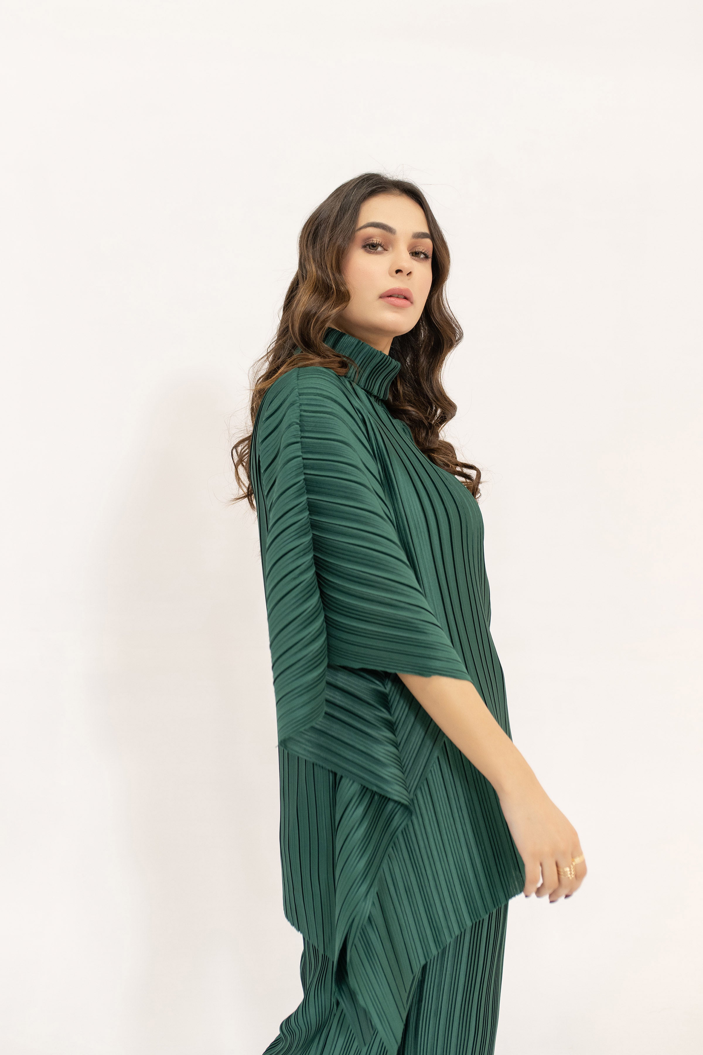 Sevda Dark Green Pleated Suit