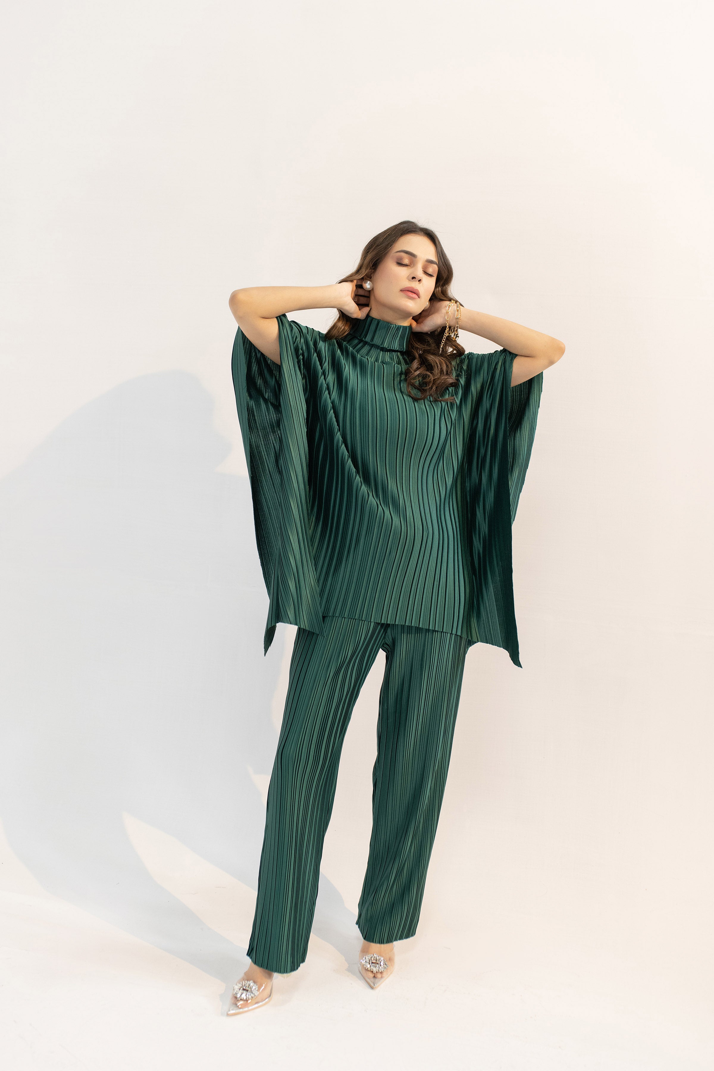Sevda Dark Green Pleated Suit