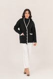 Leyla Black and white sweater perl button