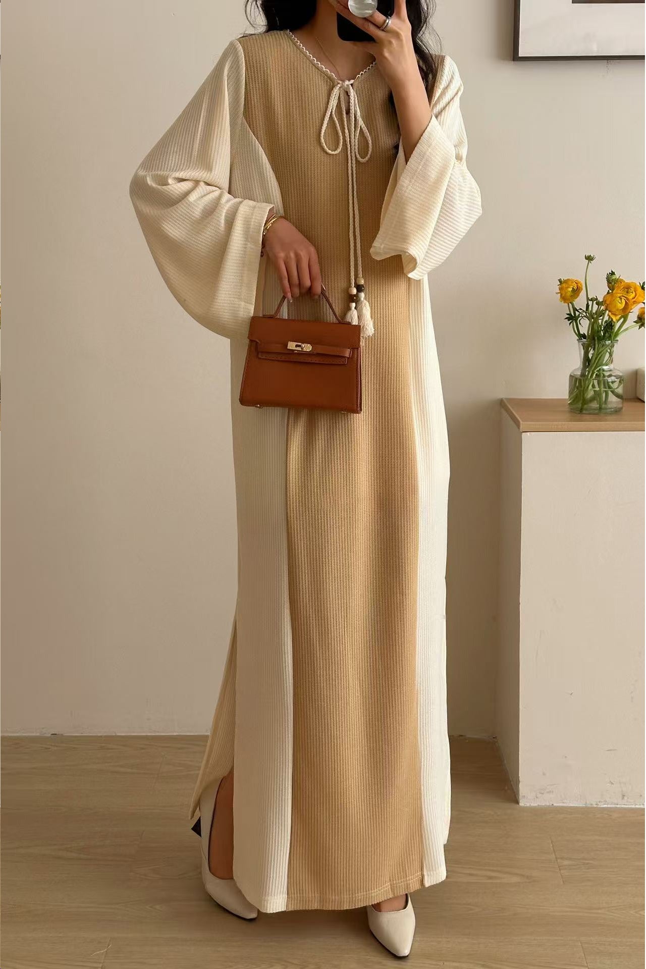Hawaii Maxi Contrast Textured dress