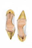Golden Textured PVC Heels