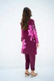 Pleated Mysha Plum Set With Capri Pants
