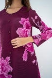 Pleated Mysha Plum Set With Capri Pants
