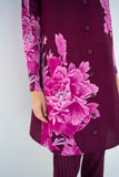 Pleated Mysha Plum Set With Capri Pants