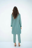 Pleated Oia Sea Green Set With Capri Pants