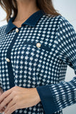Pleated Oia Blue Set With Capri Pants