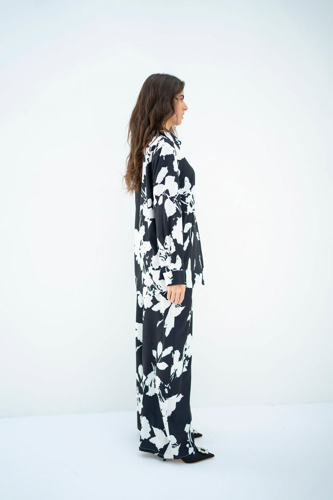 Marlyn Black & White Floral Co Ord Set