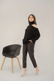 Cut Out Shoulder Top Sweater Black