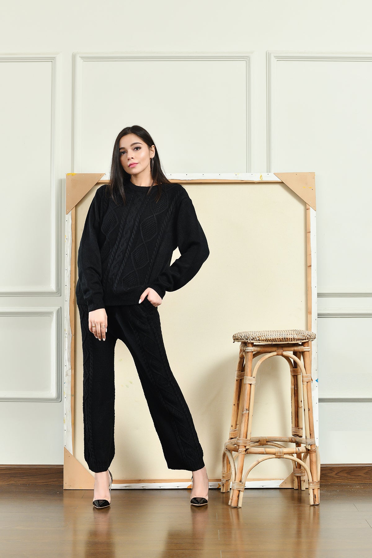 Ania Cable Knitted Separates White