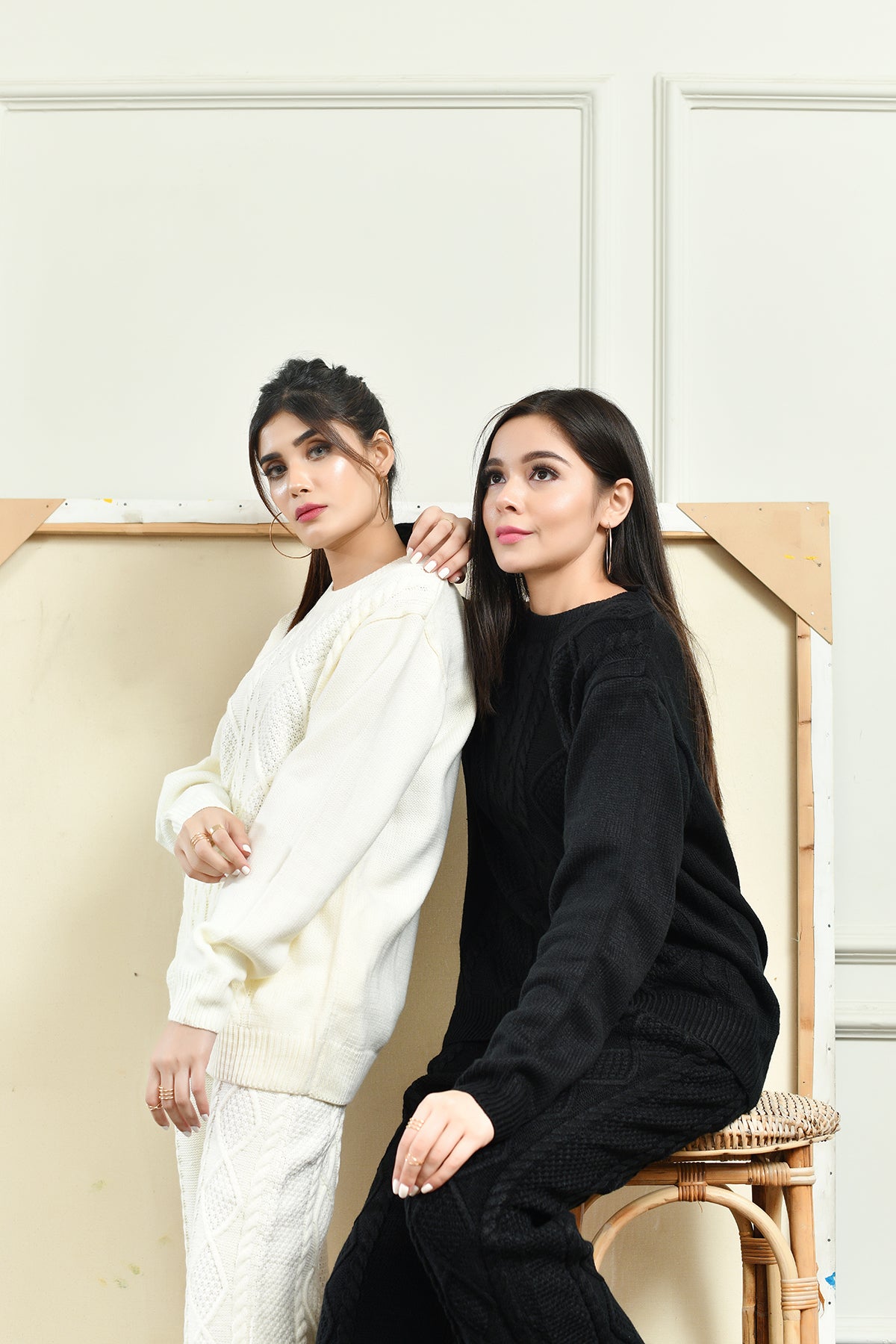 Ania Cable Knitted Separates White