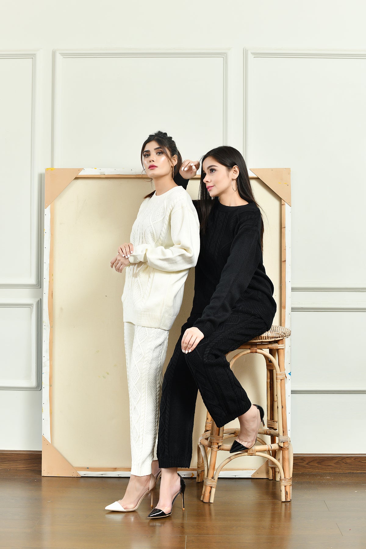 Ania Cable Knitted Separates White