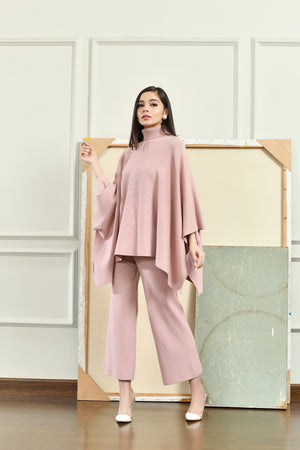 Lily Knitted Cape Pink Separates