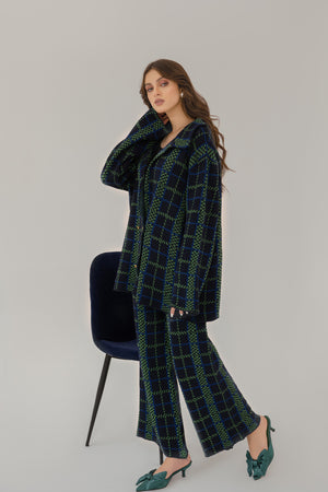 Sabrina Checkered Green Suit